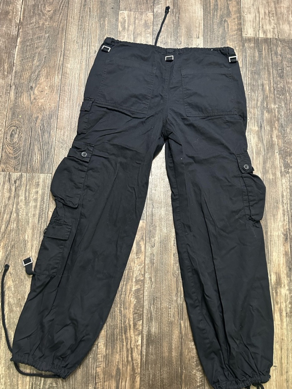 Angel Kiss Black Cargo Pants Women’s Small 100% Cotton - Picture 5 of 8